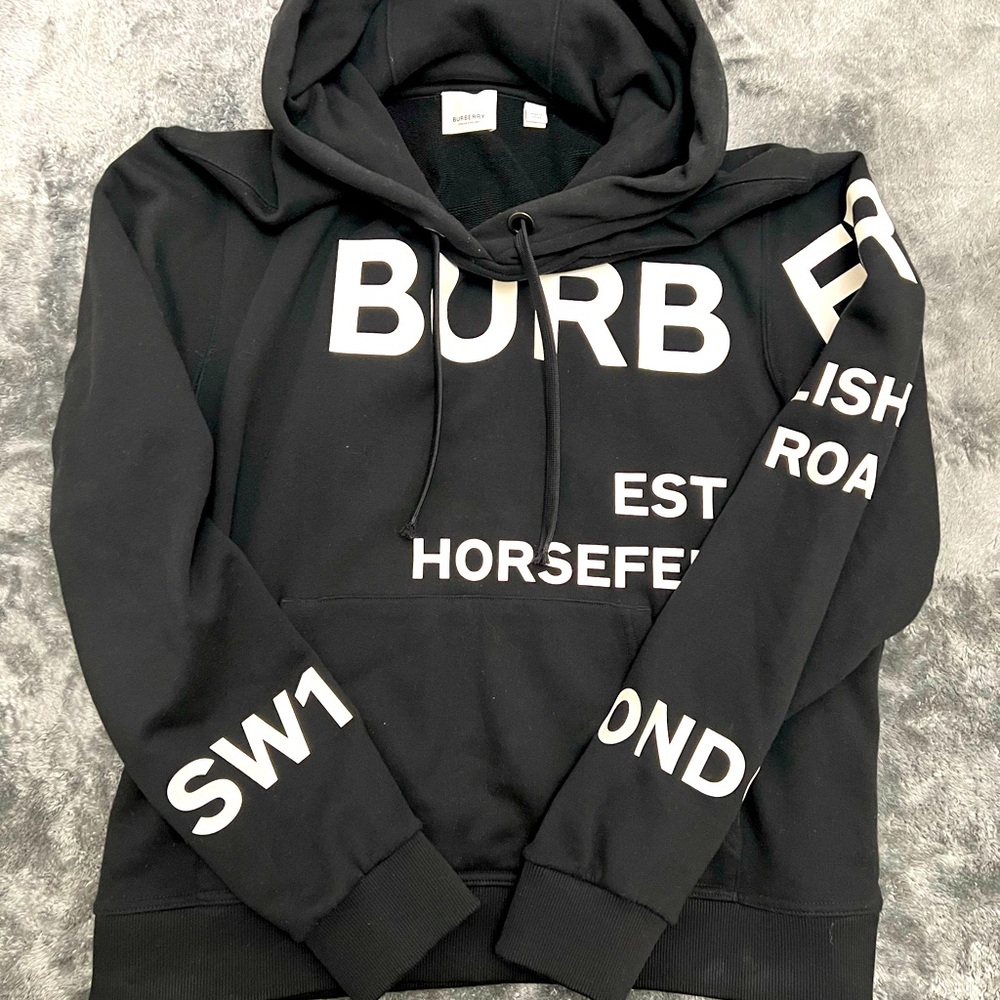Burberry Horseferry Print Oversized Cotton Drawstring Hoodie